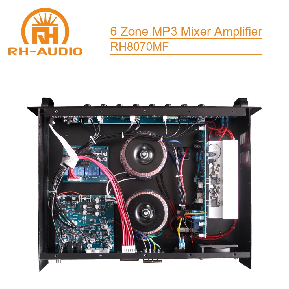 RH-AUDIO Multi Zone Audio Amplifier with USB FM for Whole Building Project