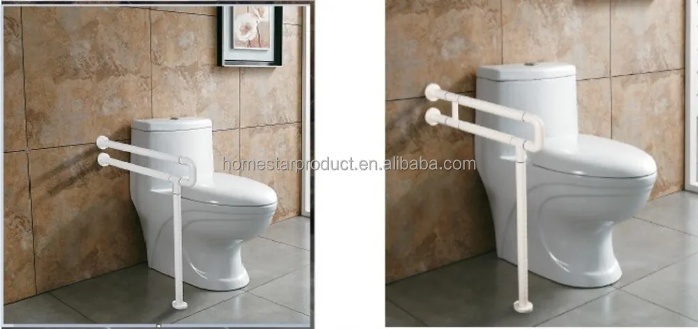 
Stainless steel with ABS coating wall mount toilet handicapped handrail with support 