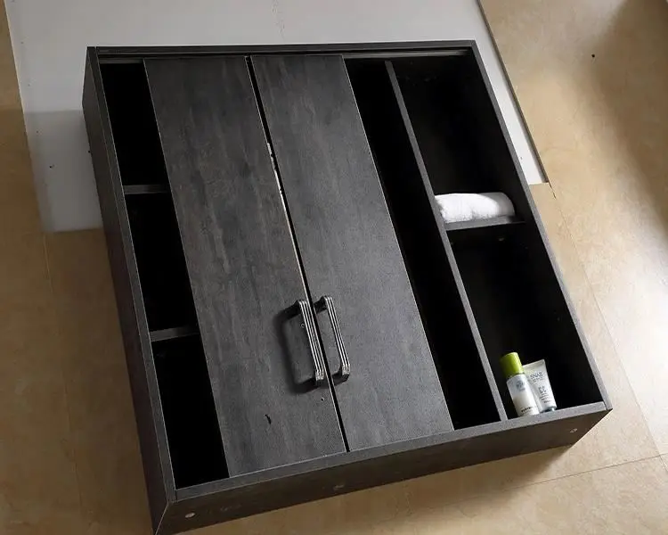 Hot sale black rv bathroom storage cabinet vanity makeup