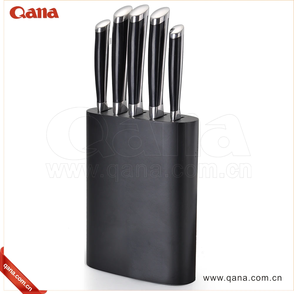 QANA Factory Wholesale OEM New Design Lazer Damascus stainless steel kitchen chef cleaver knife set with wooden block