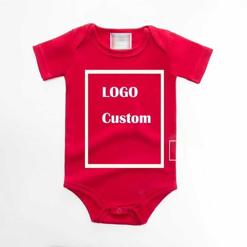 
Blank baby clothes customized logo printing short sleeve baby romper 