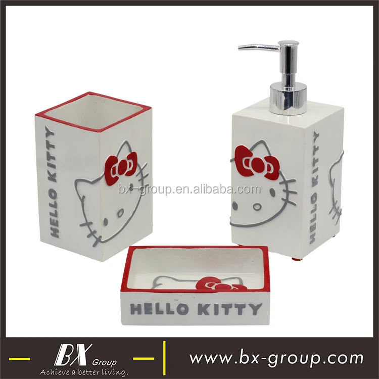 Набор детских аксессуаров для ванной из полирезины с мультяшным hello kitty для детей BX Group