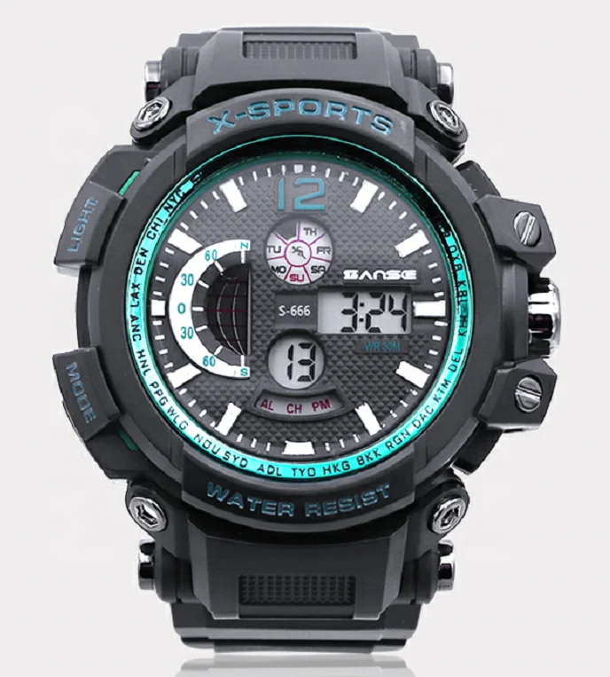 sanse S-666 reloj digital waterproof 30meters stopwatch men sport custom digital watch