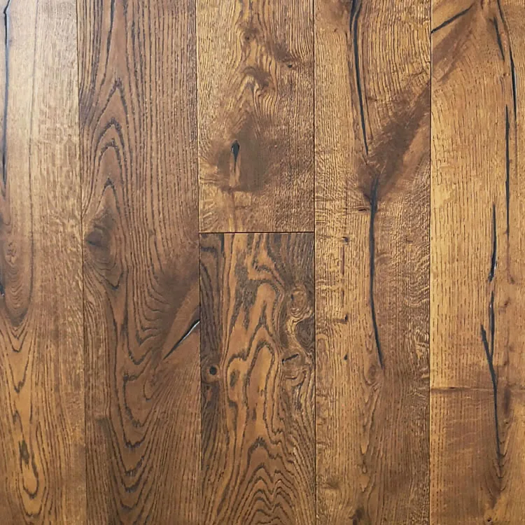 
Rustic hand scraped and distressed European oak oiled engineered hardwood flooring 