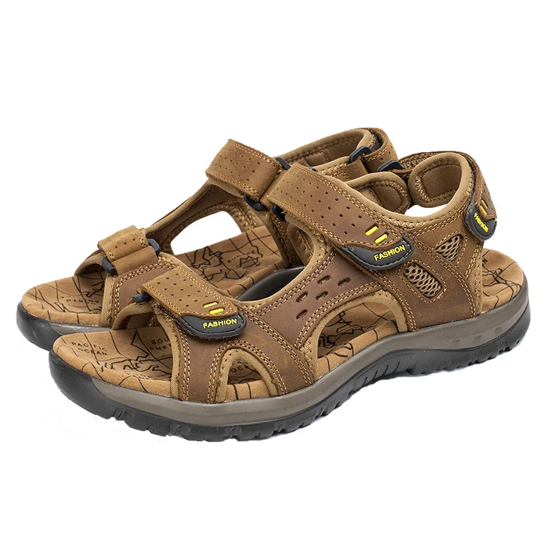 Мужские сандалии из кожи с зернистой фактурой буйвола L8004