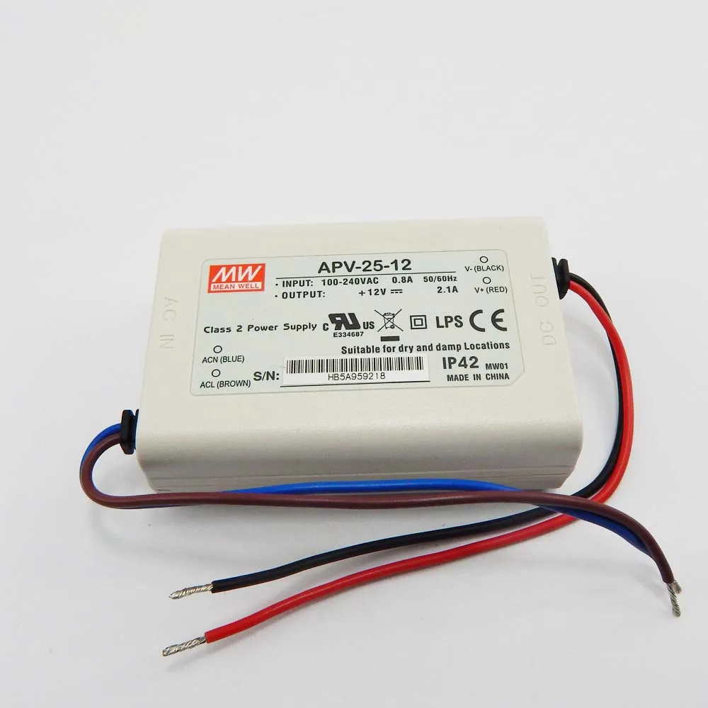 MEANWELL 12V 2A LED Driver APV-25-12