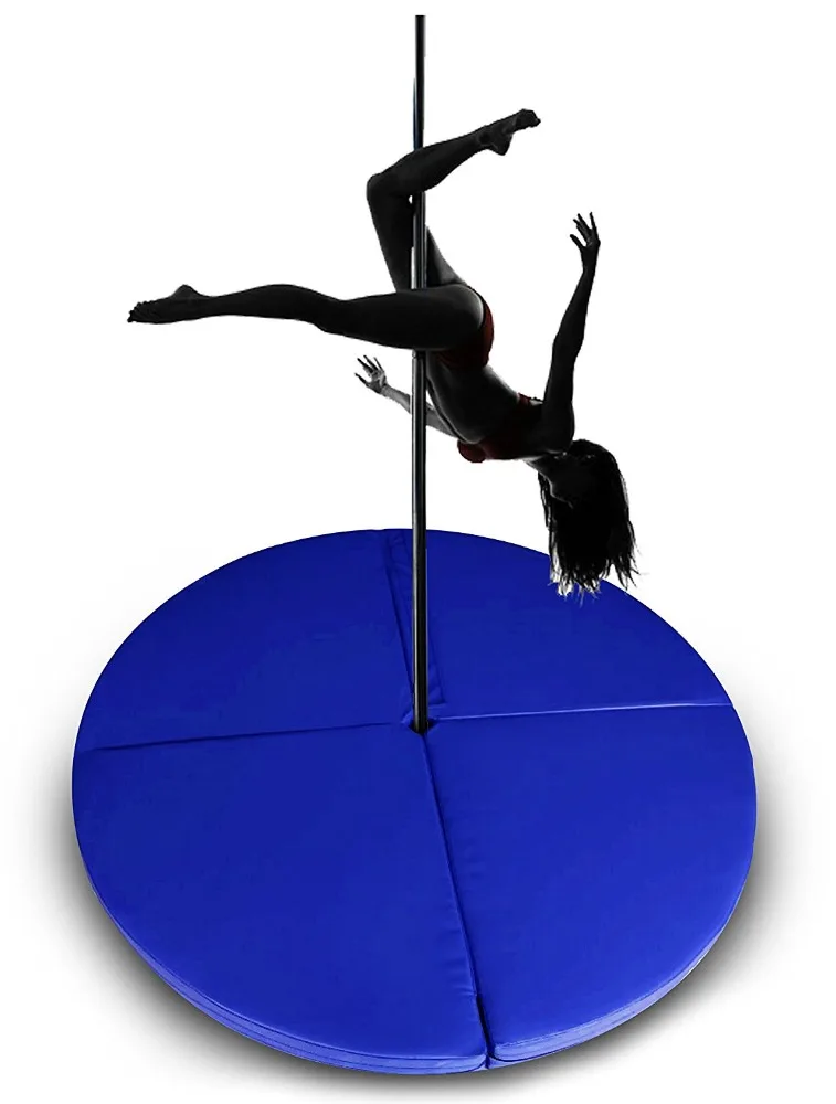 Portable Folding Floor Circular Pole Dance Mat Yoga Exercise Safety PVC Cushion