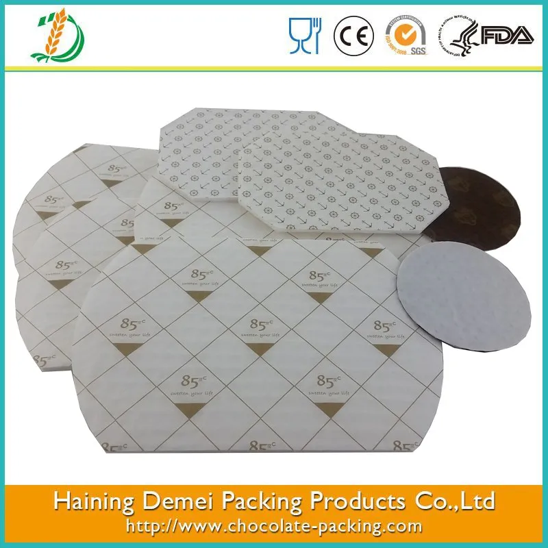 
7ply 4mm food grade chocolate paper cushion pad white paper pad logo printed 