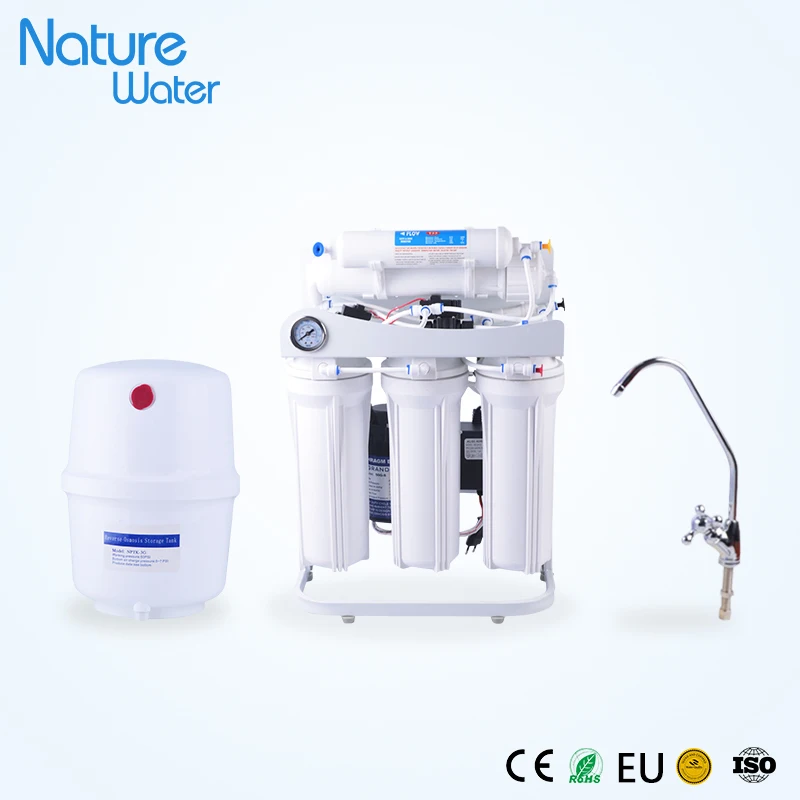 Manual-Flush 50GPD 6 stage ro system water filter