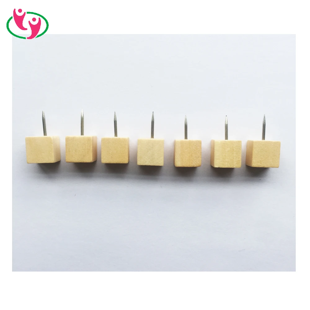 Quality Square Cube Shape Wooden Map Push Pin