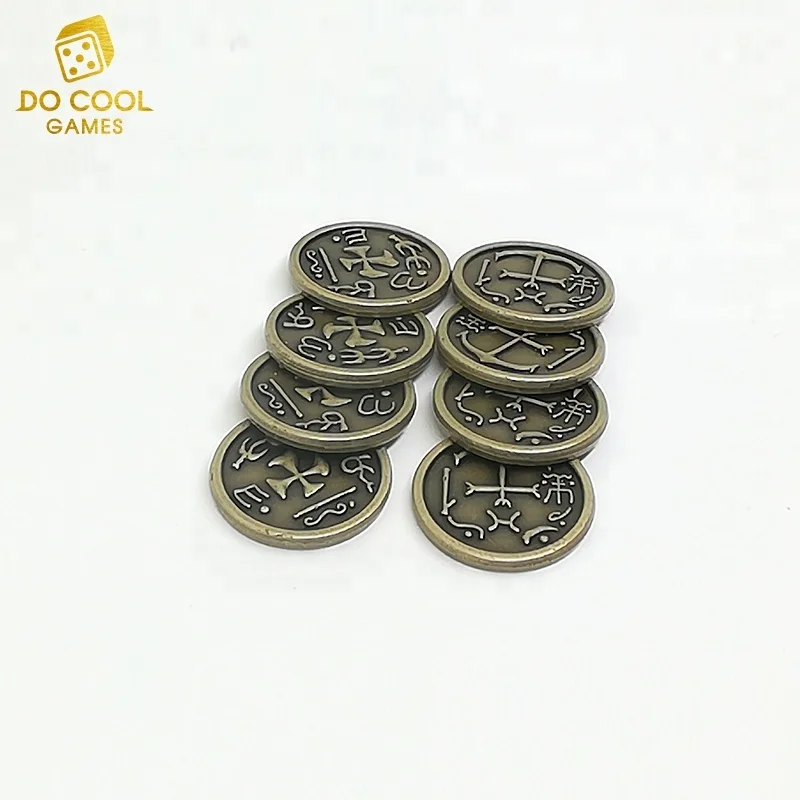 Factory wholesale antique custom design metal coins for board game