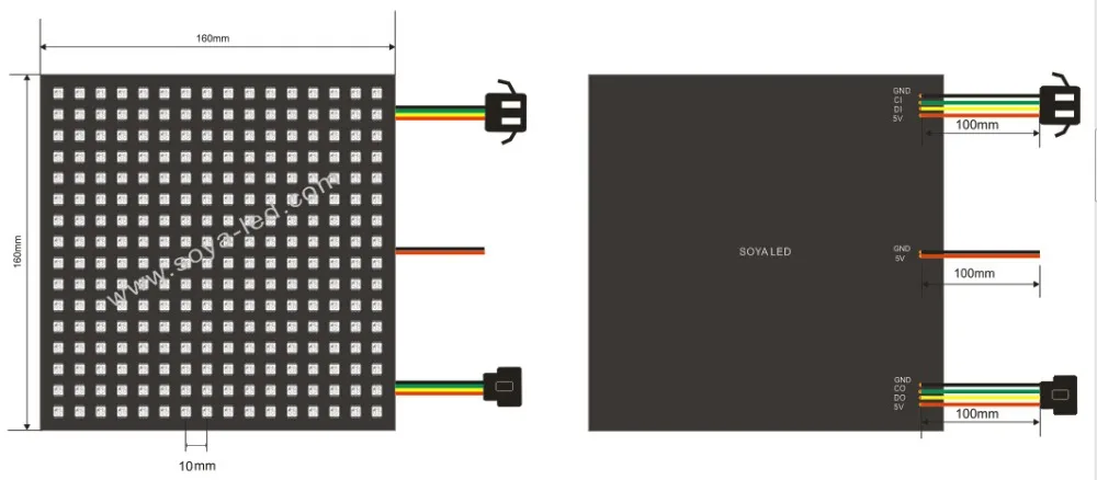 
APA102c APA102 led digital matrix 16*16 
