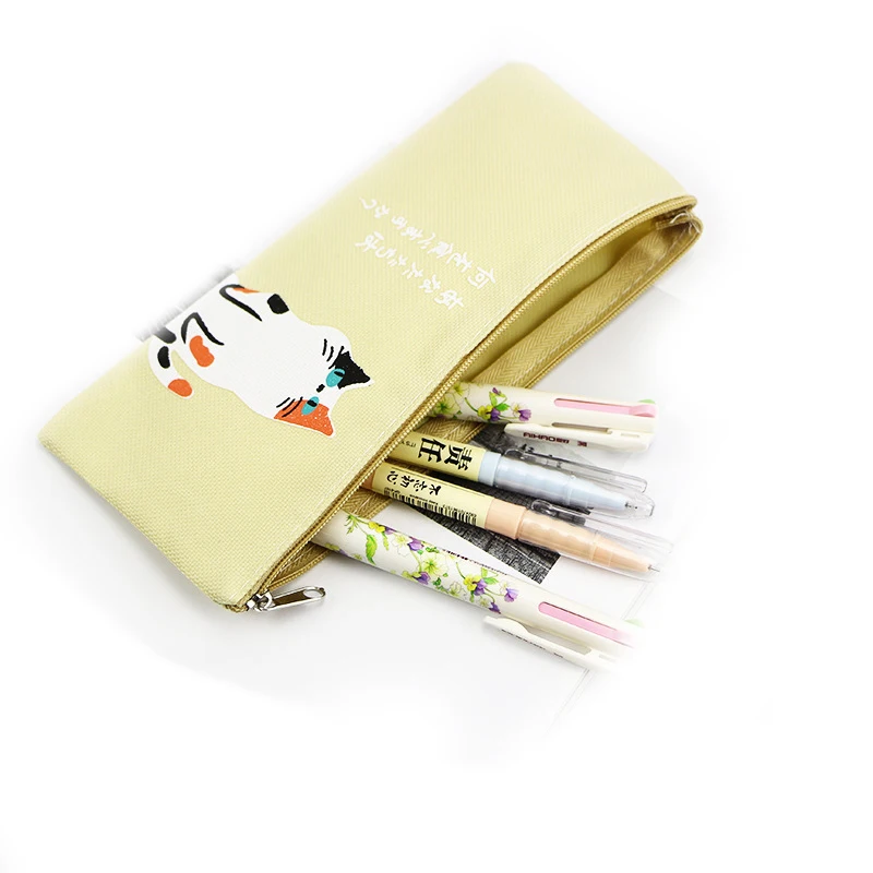 Wholesale custom print small school zipper pencil case cheap promotion pencil pouch for give away