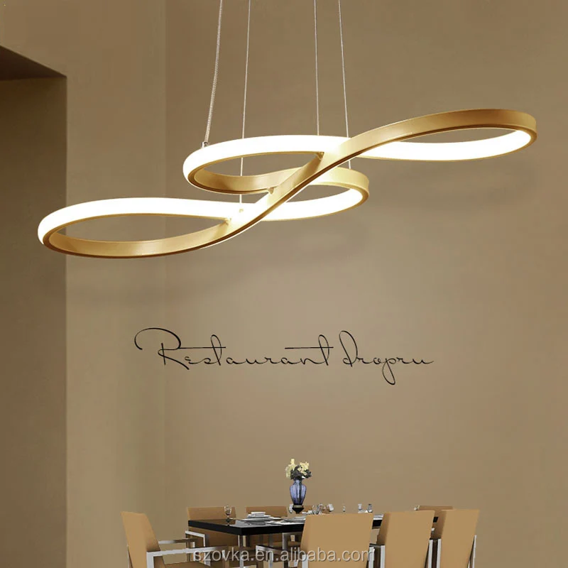 Creative aluminum decorative note hanging lights gold chandeliers