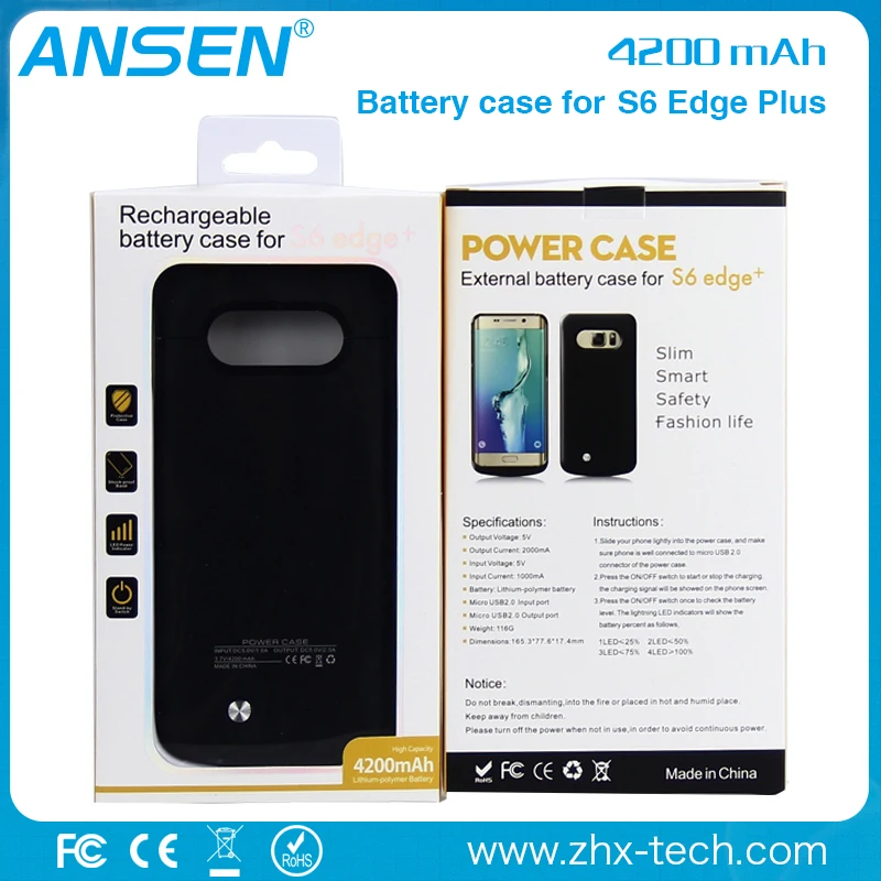 New Replacement powerbank portable phone case for s6 edge plus Back Battery Cover