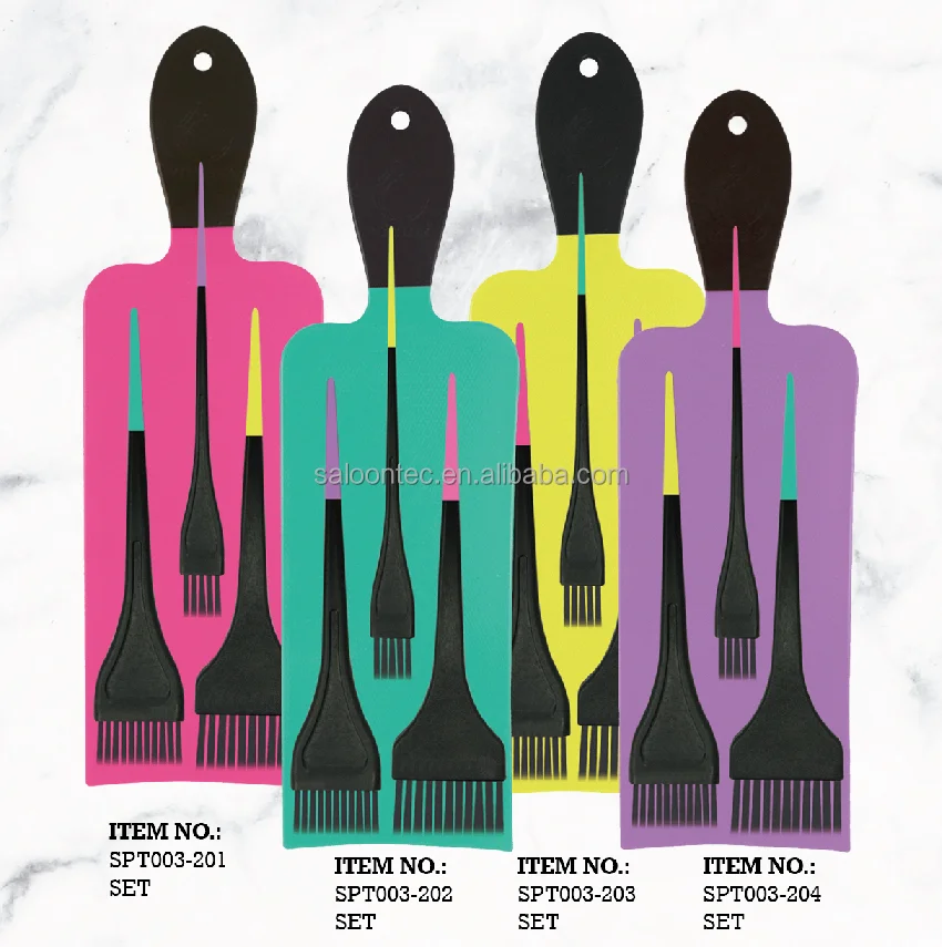 Highlighting Paddle with 3 Hair Dye Tint Brush, Black Hair Colour Board for Balayage Highlights