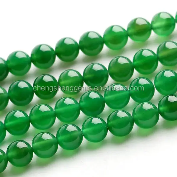 12mm Natural Round Smooth Green Agate Beads For Rosary Making