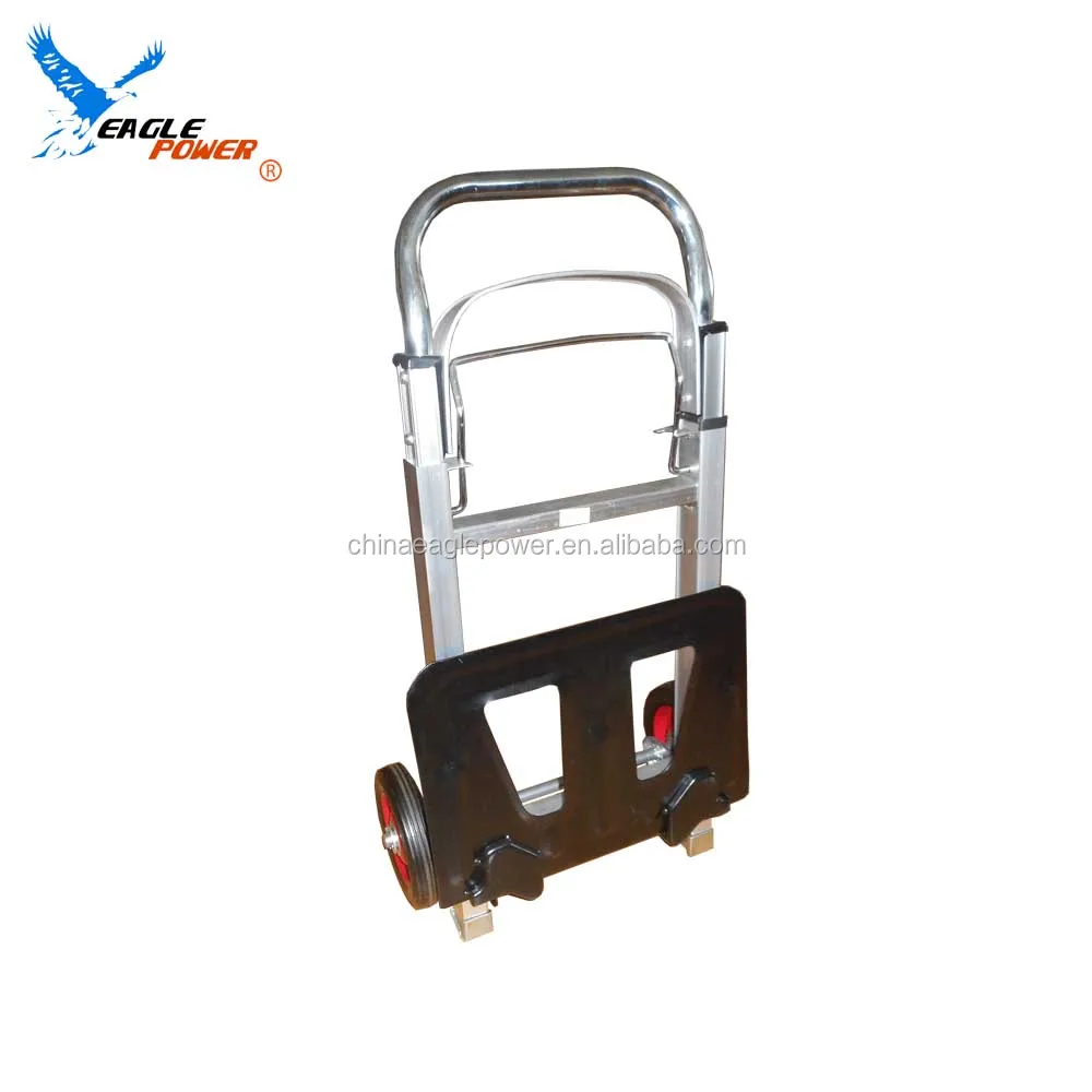 Two wheel fodbable aluminum hand truck with telescoping body