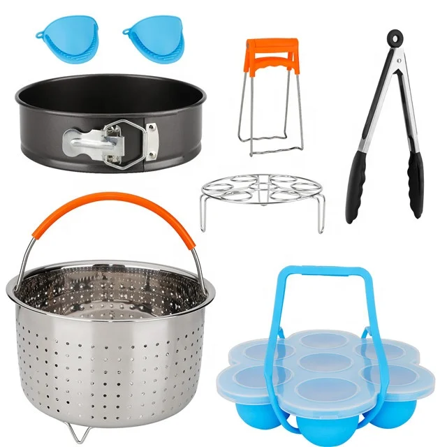 Набор аксессуаров для кастрюль мгновенного приготовления, подходит для 5,6,8Qt-с корзиной для отпаривания овощей, антипригарная сковорода Springform, полка для отпаривания яиц,