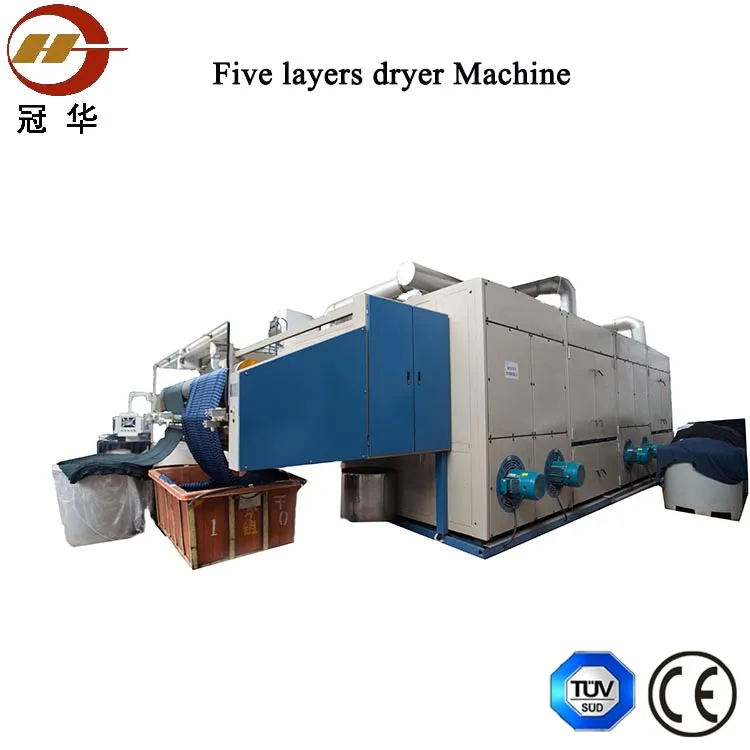 Textile five laryers relax dryer machine with high output and energy save