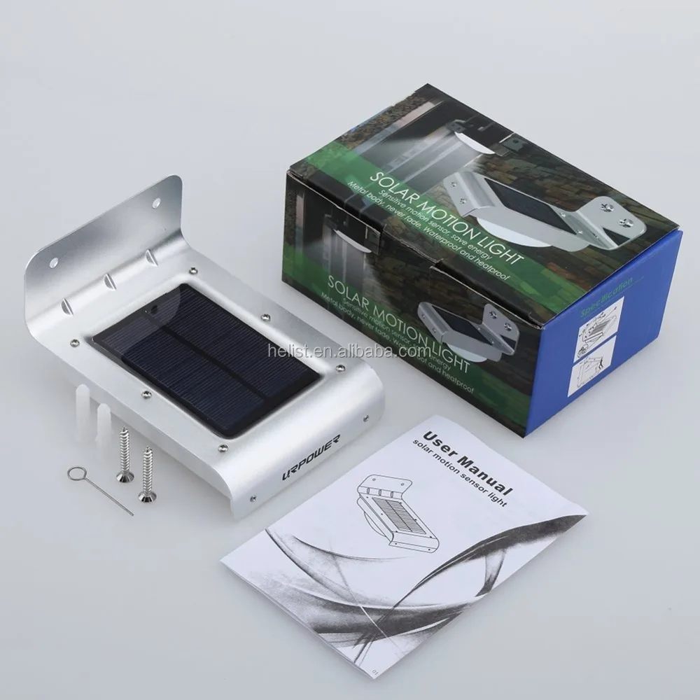 2016 Новый Тип LED Solar Датчик Движения Настенный Светильник с Литий-Ионный Аккумулятор