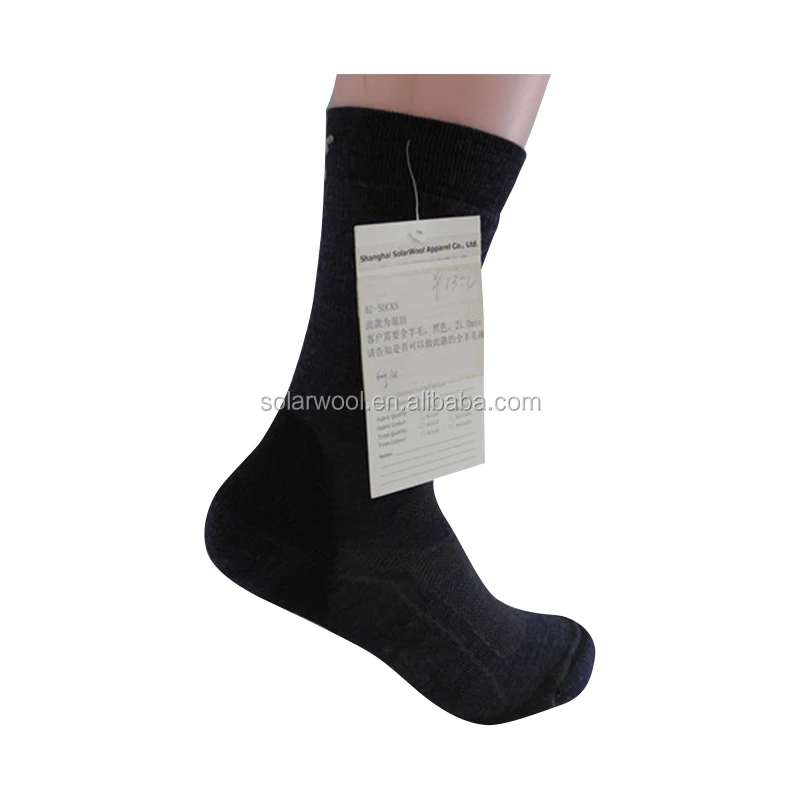 Solarwool Custom Winter Warm Wholesales Circular Knitting Machine 144N Long Hign Chunky Hiker Merino Wool Socks Casual Adults
