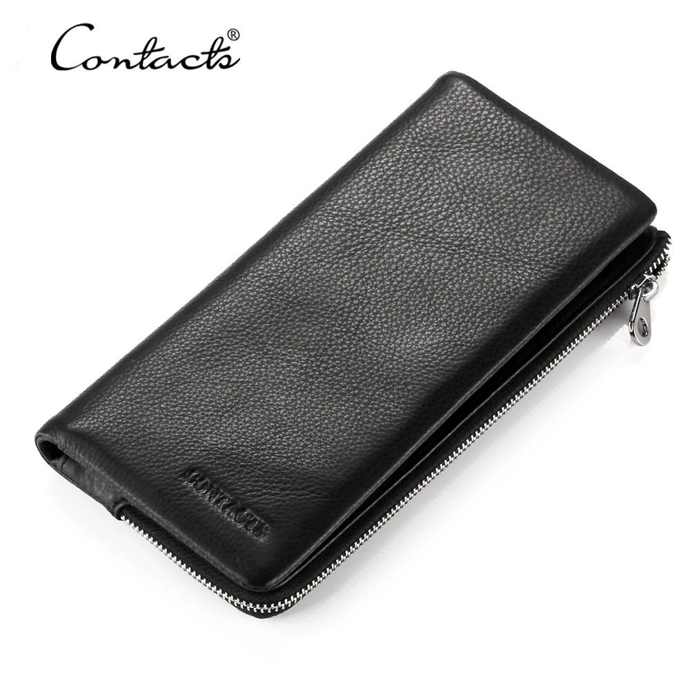 OEM New design Vintage Style Genuine Leather Long Travel Wallet for Mens
