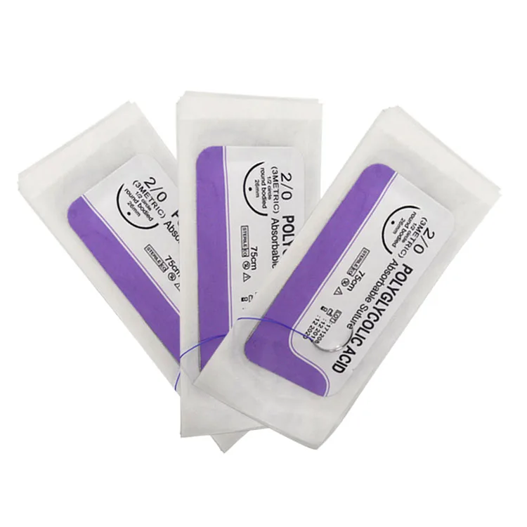 
Sterile Absorbable surgical USP2 2/0 round bodied needle PGA Suture 
