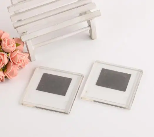 PS acrylic blank fridge magnet mini photo frame with magnets picture inserted