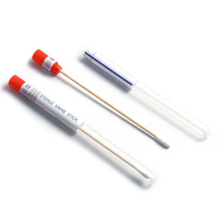 Medical PP Tube Sterile Swabs Amies Transport Cotton Swab Stick