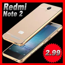 xiaomi redmi note 2 Aluminum Case For xiaomi redmi note2 Phone Metal Frame Acrylic Back Cover For xiaomi redmi note 2 case cover