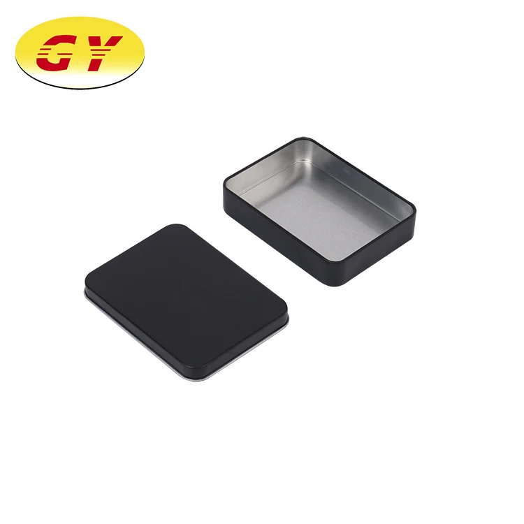 Factory Price rectangular shape Black Small Metal Tin Box for gift