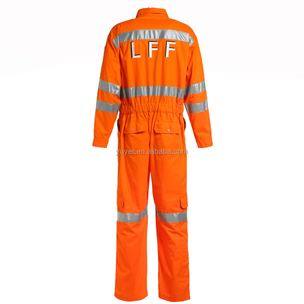Orange 100 Cotton Flame Retardant Coverall Safety Fire Resistant Coverall