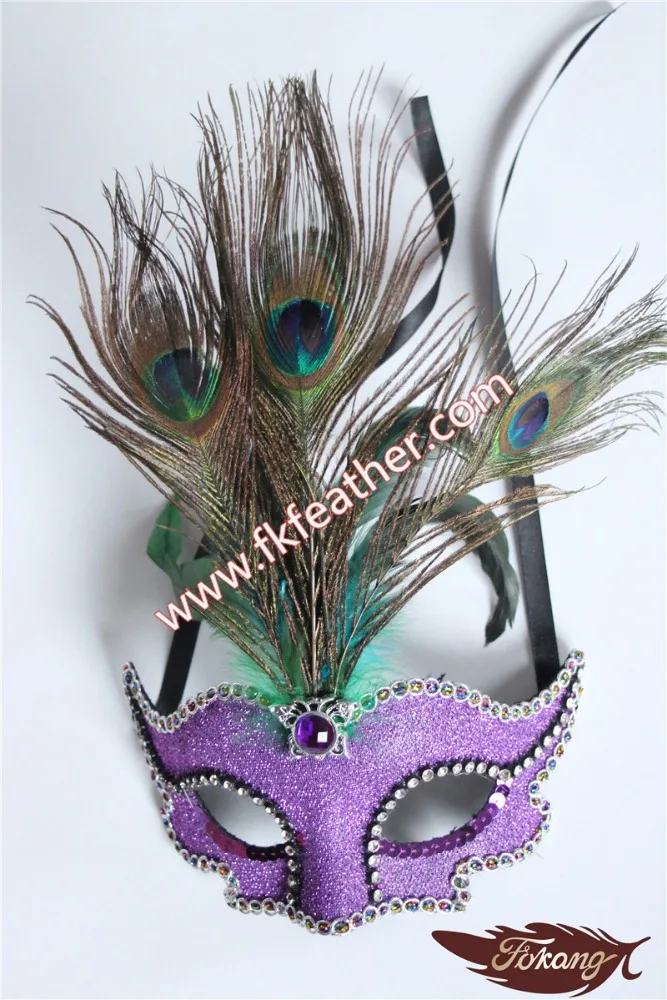 Carnival Mask Peacock Feather Mask With Crystal Diamond For Venetian Masks Wholesale