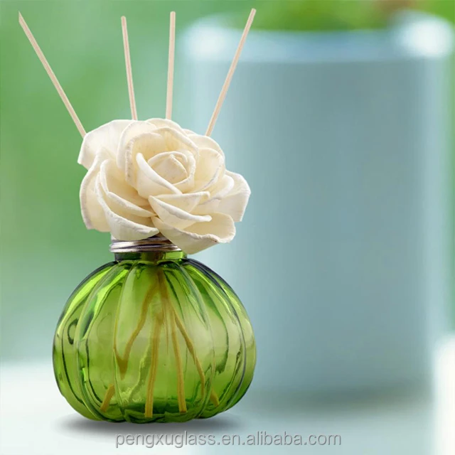 Pumpkin Shape Glass Aroma Oil Bottle and Diffuser Reed Stick with Cork