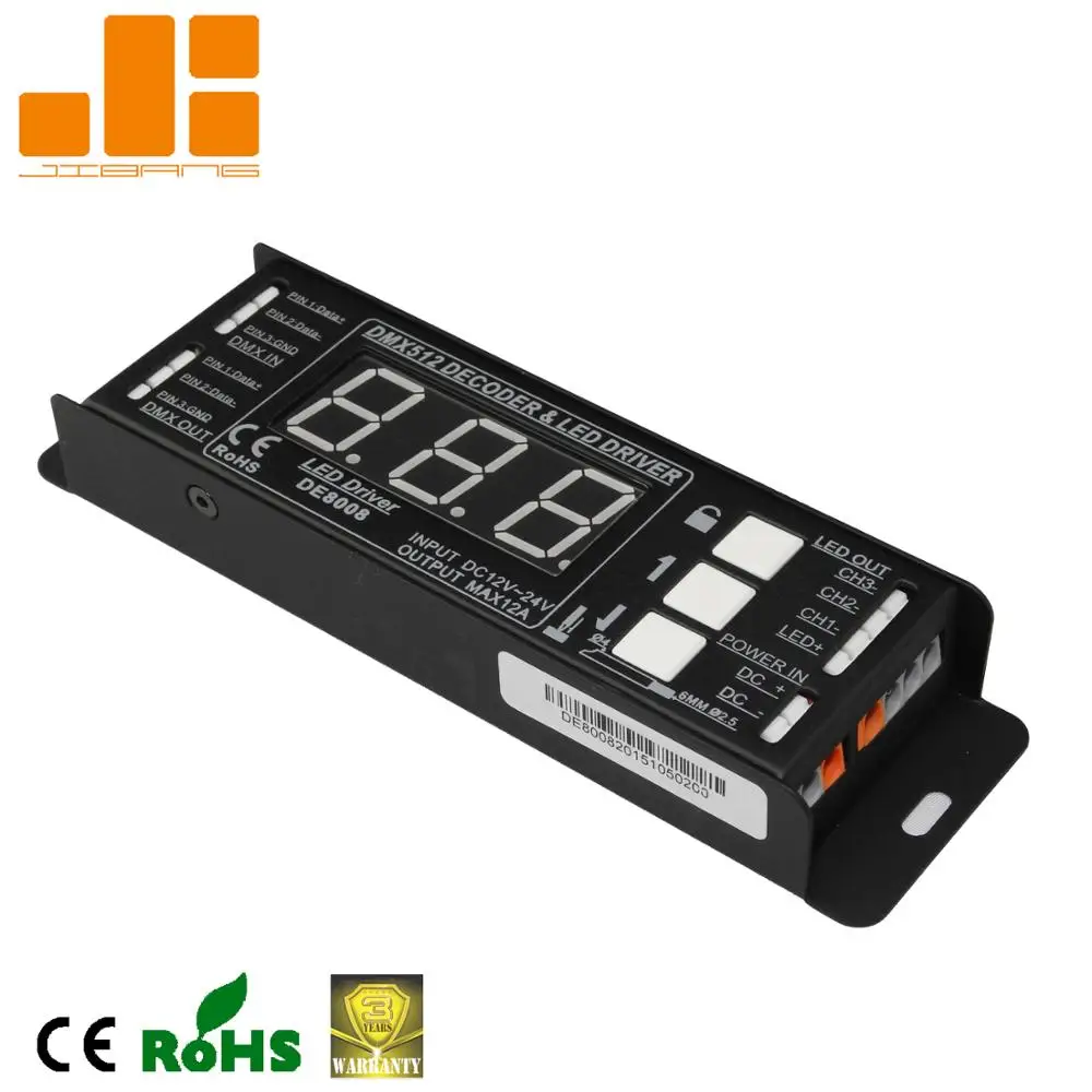 CV 12V RGB DMX512 Decoder DE8008
