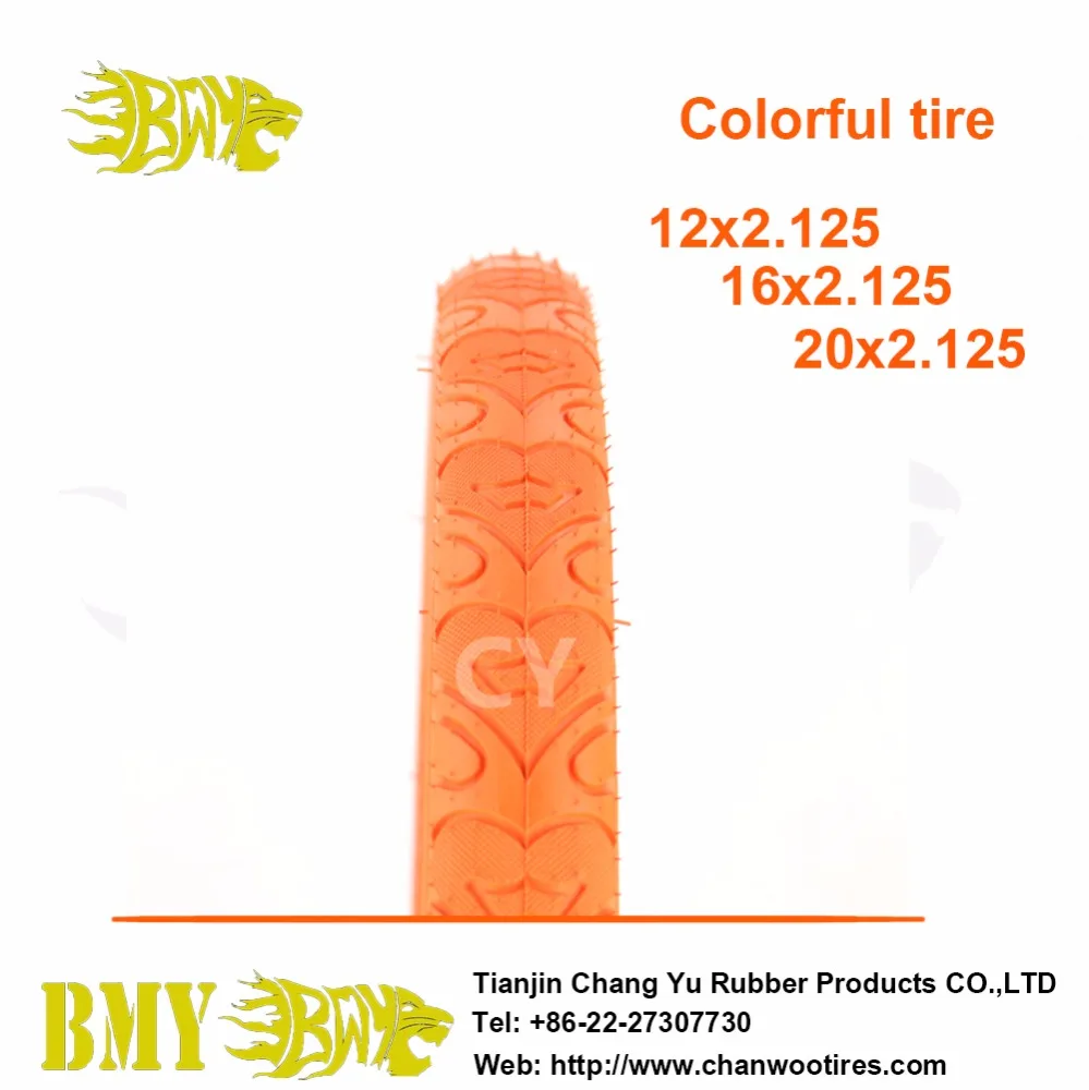 16*1.95 Durable Use Cheap Price Full Orange Color Bicycle Natural Rubber Tire