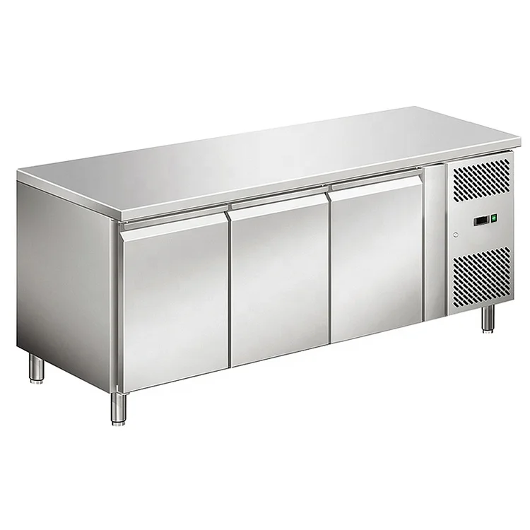 Professional refrigeration Counter Top Stainless Steel Kitchen Refrigerator Under Bar Fridge