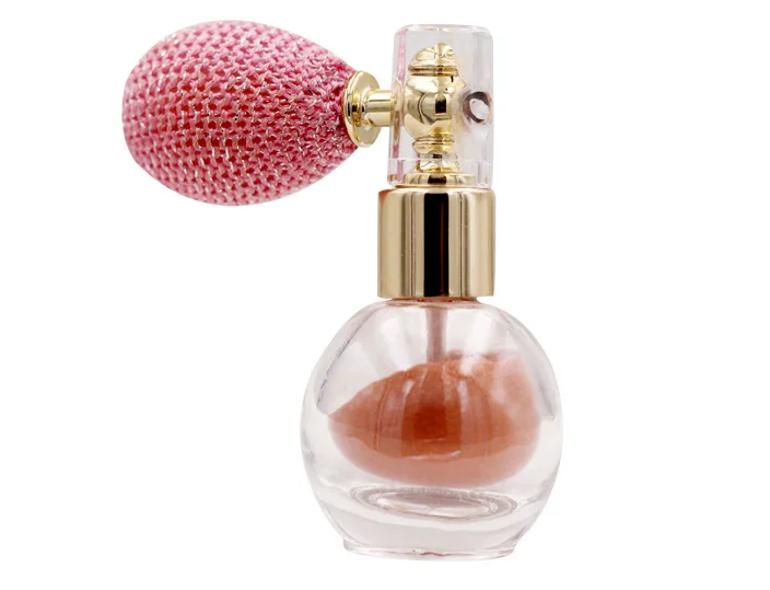 Glitter highlighter pressed powder highlighter cosmetic illuminator makeup highlighter loose powder unique bottle with gold pump