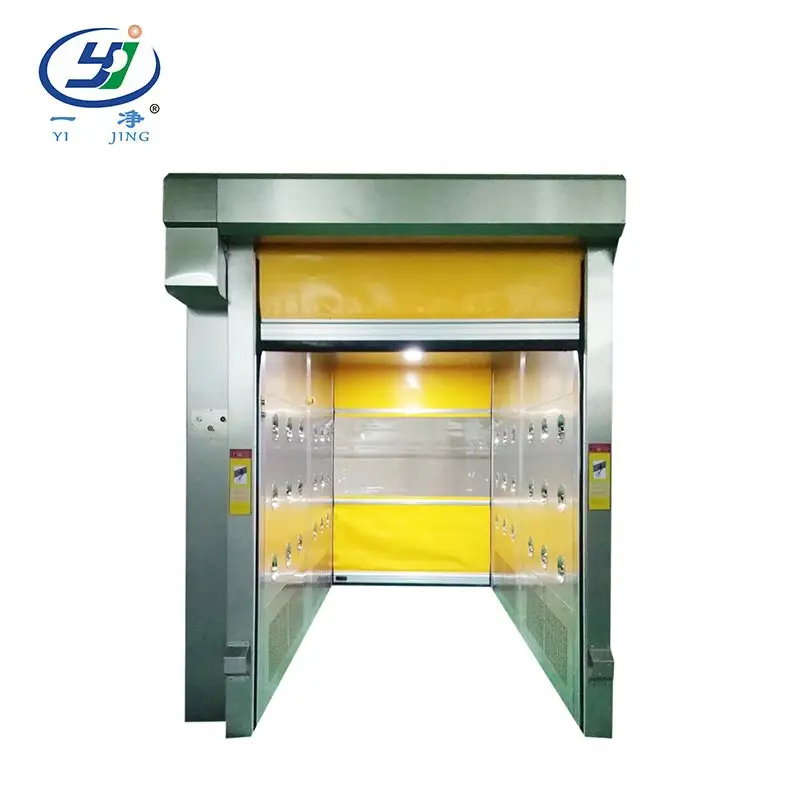 Full stainless steel rolling door cargo air shower for cleanroom project