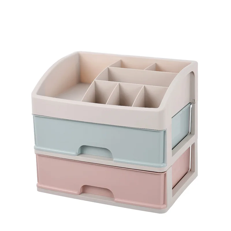 
Promotion high quality 3 tiers clear plastic tabletop storage drawer 