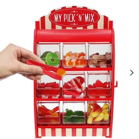 Customized Plastic Kids  Shop owner Toy Red Sweets Dispenser Pick N Mix