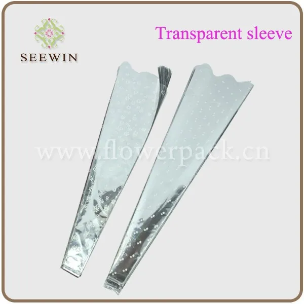 Transparent custom print plastic Bopp flower sleeves manufacturer
