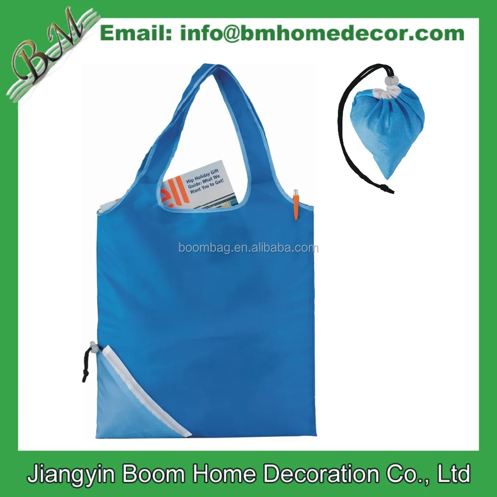 Polyester Reusable Eco Portable Grocery Tote Bag Heart Shape Folding Shopping Bag