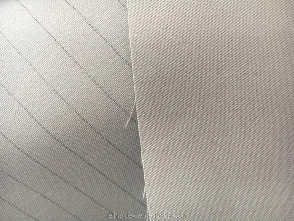 90% polyester and 10%cotton 12MM stripe plain dyed conductive fabric