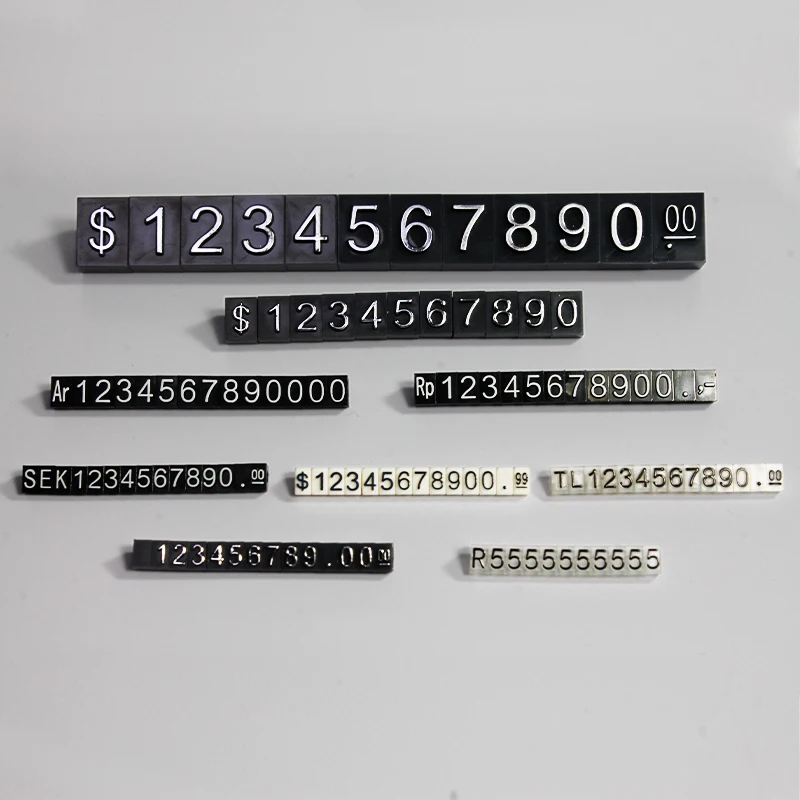 Wholesale Three-dimensional Convex Digital Plastic Jewelry Price Tags Display Numbers Pricing Cubes