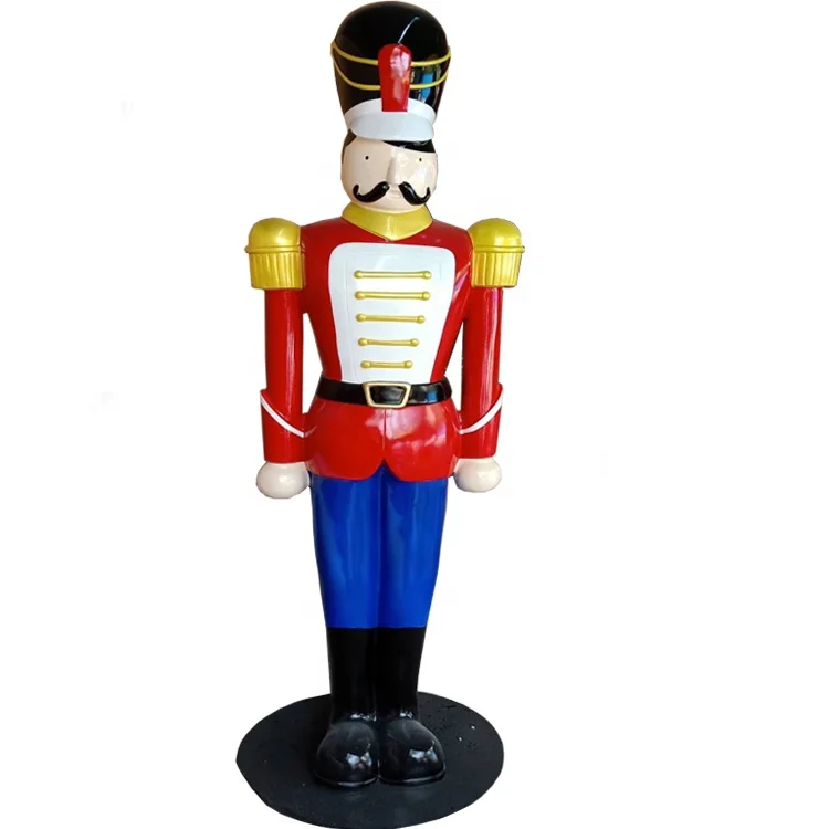 2024 Large Christmas Outdoor Penguin Toy Soldier Decoration Hot Selling Life-Size Nutcracker Made of Fiberglass Design Painting