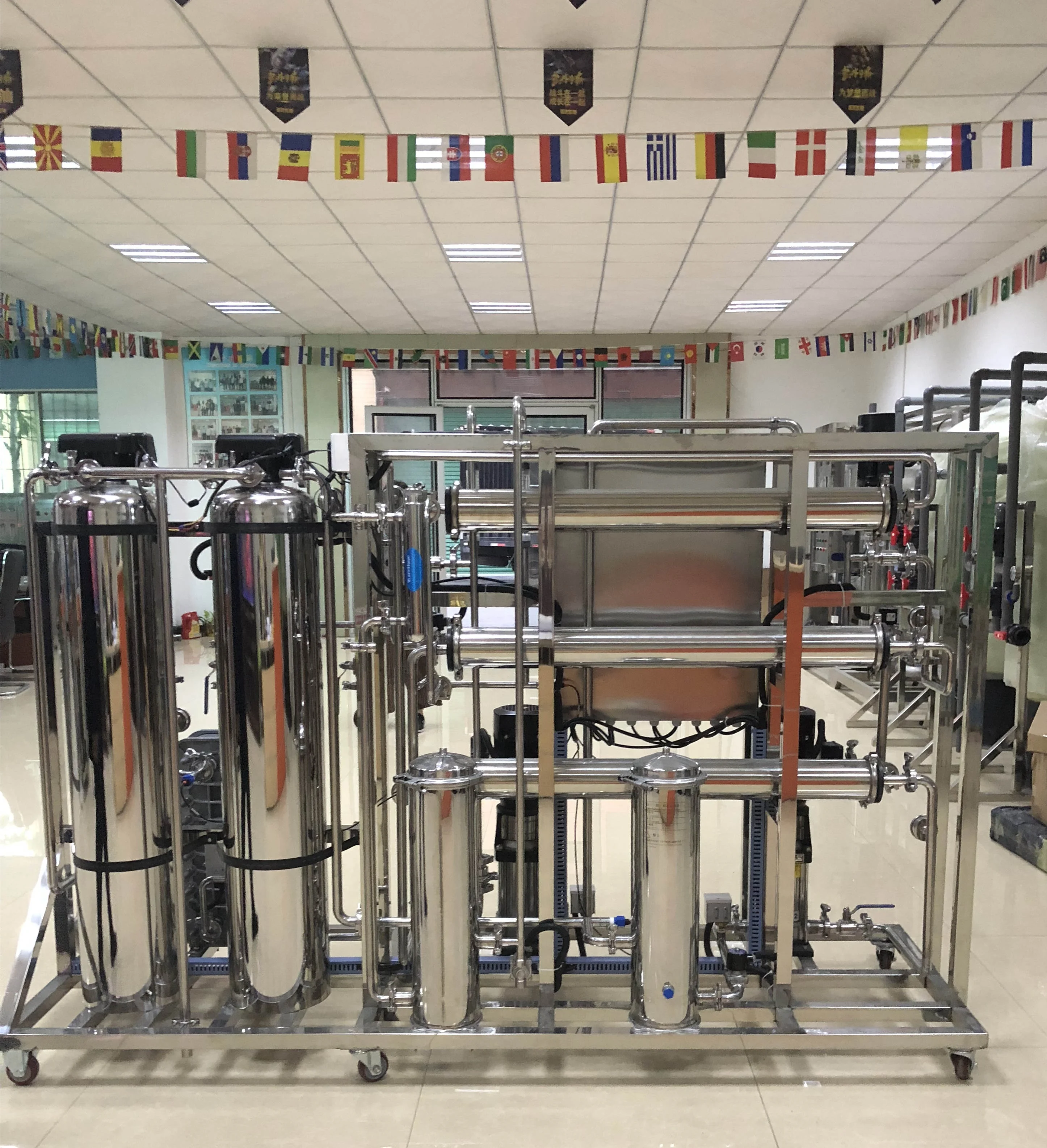 CE SS 250LPH  distilled ultra pure water purification treatment plant commercial reverse osmosis edi system for hospital and lab