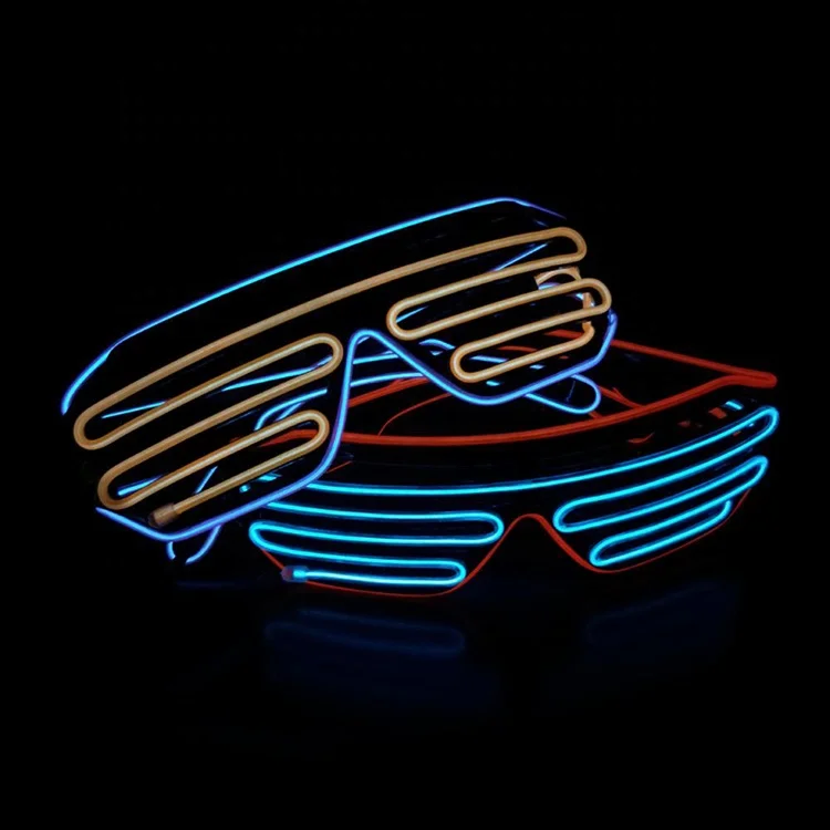 Factory direct sale professional waterproof el wire shutter neon led glasses party