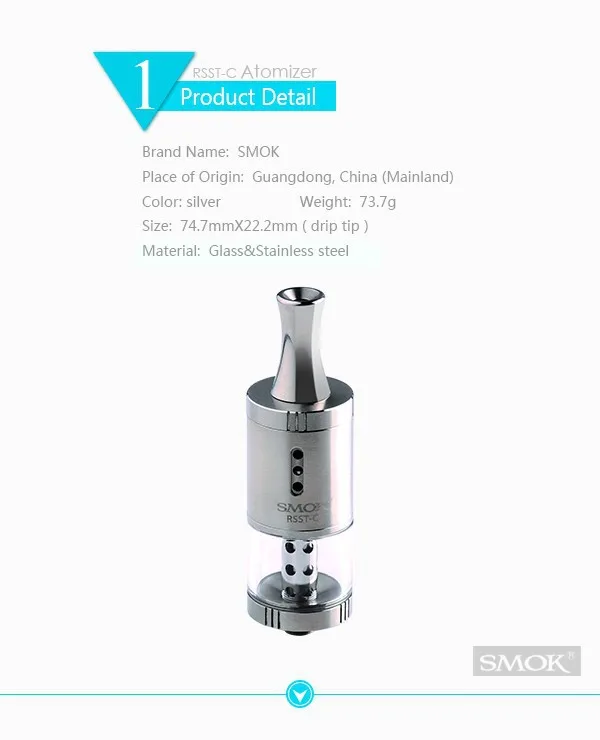 
Adjustable air flow atomizer Smok RSST-C 2015 new rebuildable tank genesis atomizer <span style=